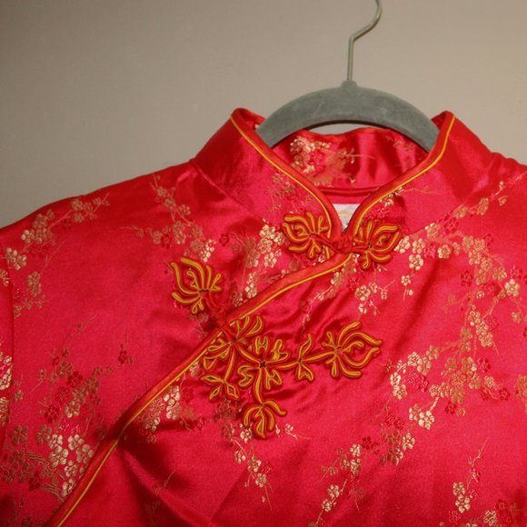 Authentic Vintage Chinese Maxi Evening Dress - Silk - Picture 4 of 9